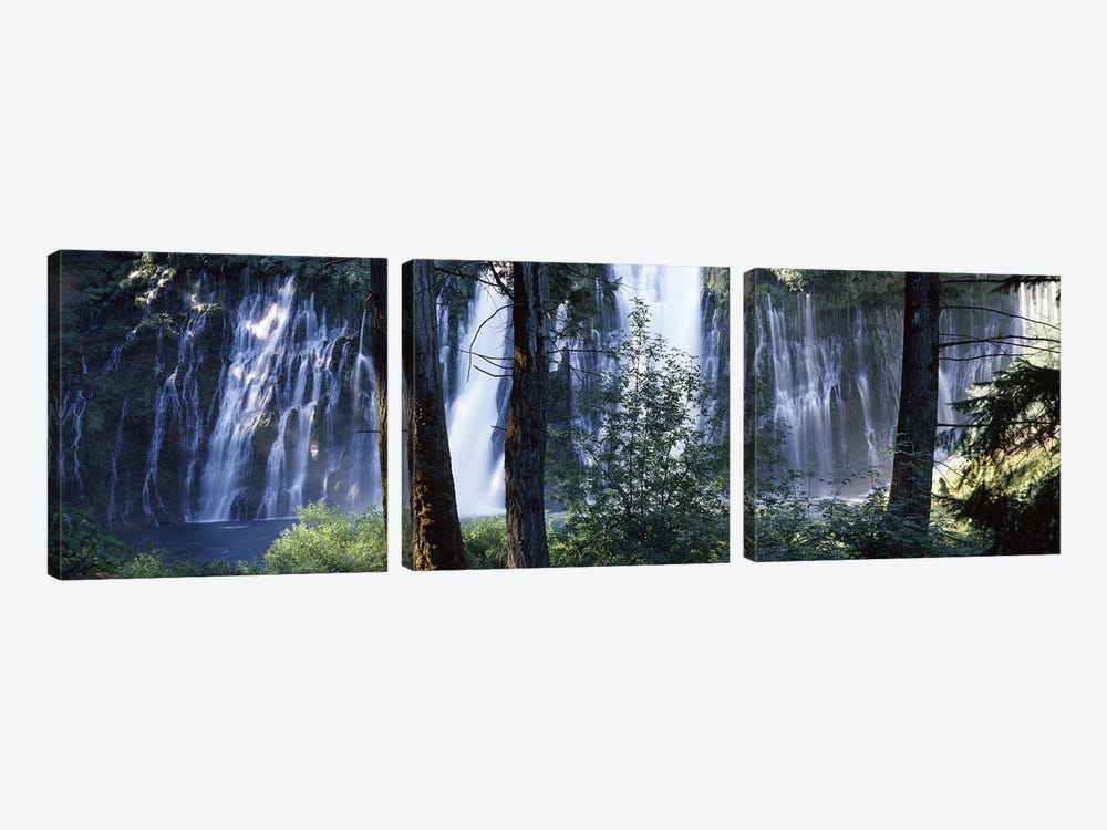 Burney Falls As Seen Through A Forest Landscape, McArthur-Burney Falls Memorial State Park, California, USA by Panoramic Images 3-piece Canvas Art Print
