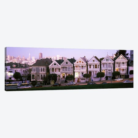 Row houses in a city, Postcard Row, The Seven Sisters, Painted Ladies, Alamo Square, San Francisco, California, USA Canvas Print #PIM7559} by Panoramic Images Canvas Print