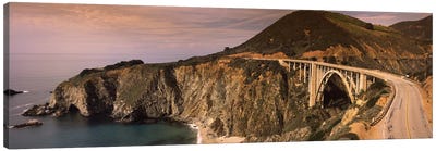 Coastal Landscape Featuring Bixby Creek Bridge, Big Sur, Monterey County, California, USA Canvas Art Print - Monterey