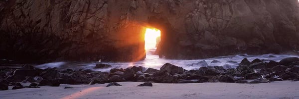 Big Sur: Magical Keyhole Sunset, Keyhole Rock, Pfeiffer Beach, Big Sur, California, USA by Panoramic Images