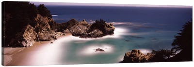 High-Angle View Of McWay Cove & McWay Falls, Julia Pfeiffer Burns State Park, Monterey County, California, USA Canvas Art Print - Monterey