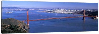 High angle view of a suspension bridge, Golden Gate Bridge, San Francisco, California, USA #4 Canvas Art Print - San Francisco Skylines