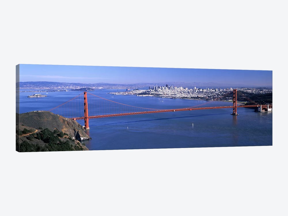 High angle view of a suspension bridge, Golden Gate Bridge, San Francisco, California, USA #4 by Panoramic Images 1-piece Canvas Art Print
