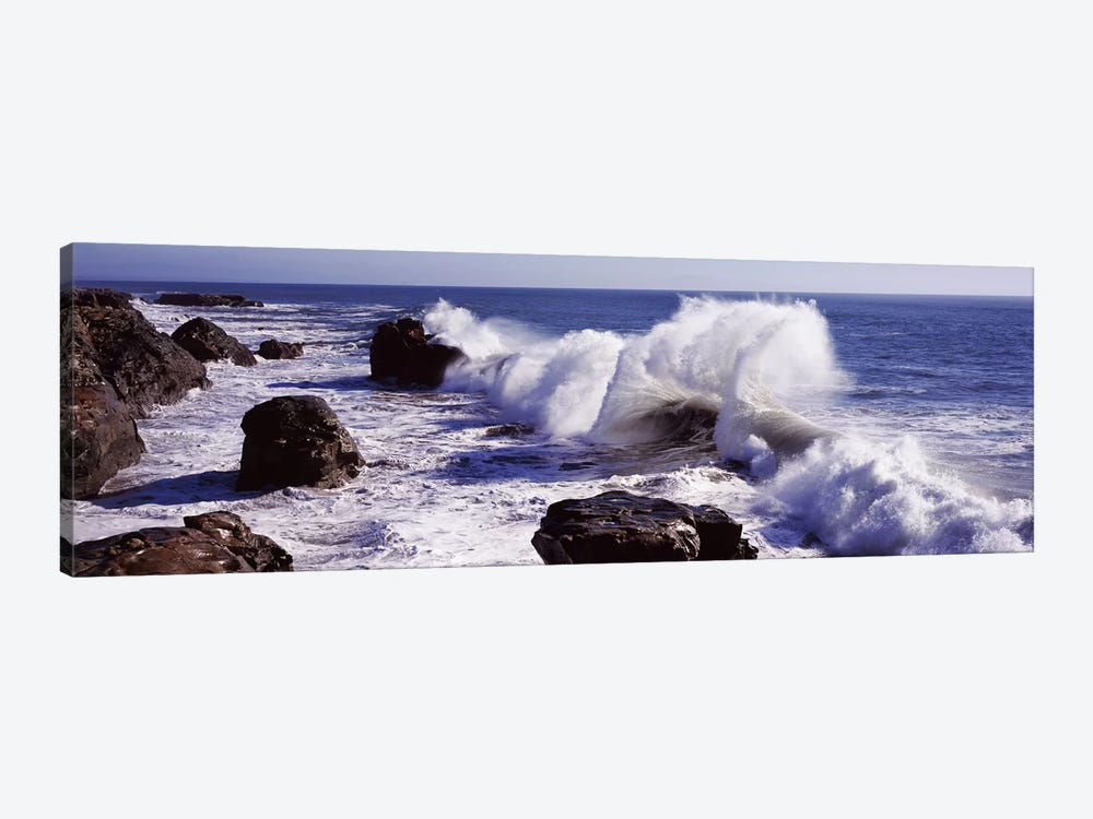 Crashing Waves, Santa Cruz County, California, USA by Panoramic Images 1-piece Canvas Wall Art