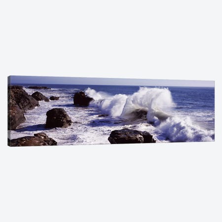 Crashing Waves, Santa Cruz County, California, USA Canvas Print #PIM7582} by Panoramic Images Canvas Wall Art
