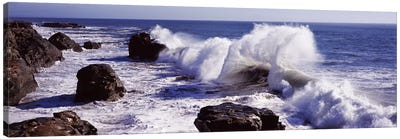 Crashing Waves, Santa Cruz County, California, USA Canvas Art Print