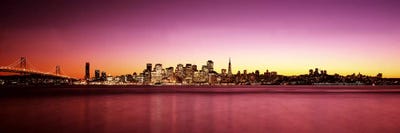 Buildings at the waterfront, Bay Bridge, San Francisco Bay, San Francisco, California, USA by Panoramic Images canvas print