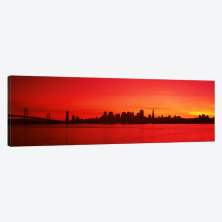 Buildings at the waterfront, Bay Bridge, San Francisco Bay, San Francisco, California, USA #2 Canvas Print #PIM7594} by Panoramic Images Canvas Art