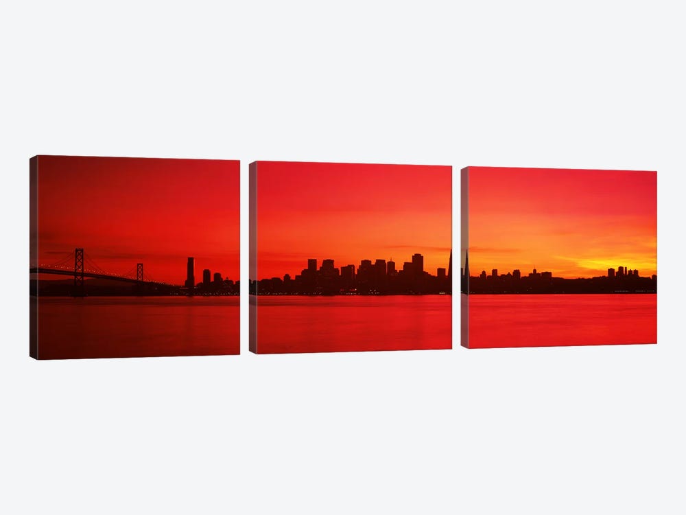 Buildings at the waterfront, Bay Bridge, San Francisco Bay, San Francisco, California, USA #2 by Panoramic Images 3-piece Art Print