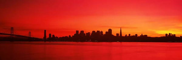 San Francisco Skylines: Buildings at the waterfront, Bay Bridge, San Francisco Bay, San Francisco, California, USA #2 by Panoramic Images