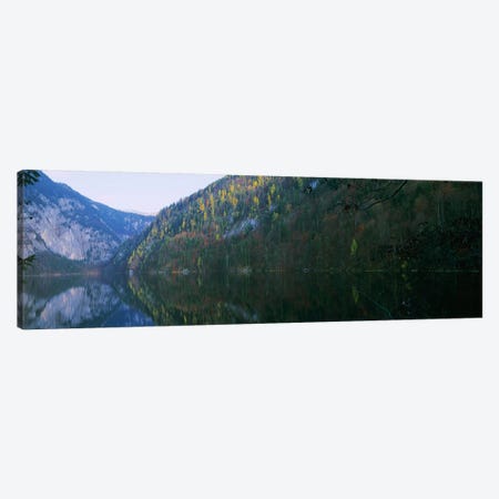 Lake in front of mountainsLake Toplitz, Salzkammergut, Austria Canvas Print #PIM7604} by Panoramic Images Canvas Wall Art