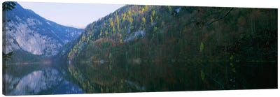 Lake in front of mountainsLake Toplitz, Salzkammergut, Austria Canvas Art Print - Salzburg