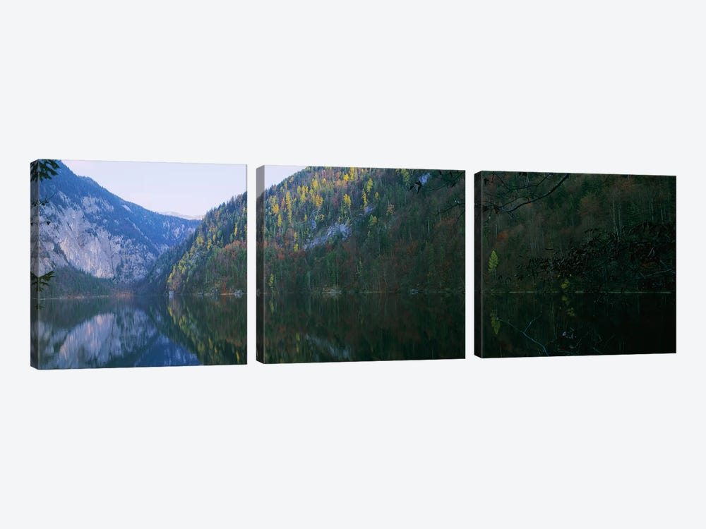Lake in front of mountainsLake Toplitz, Salzkammergut, Austria by Panoramic Images 3-piece Canvas Wall Art