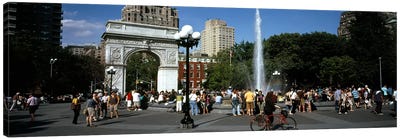 Tourists at a park, Washington Square Arch, Washington Square Park, Manhattan, New York City, New York State, USA Canvas Art Print - Manhattan Art