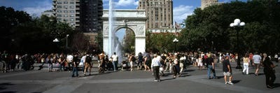 Tourists at a parkWashington Square Arch, Washington Square Park, Manhattan, New York City, New York State, USA by Panoramic Images canvas print