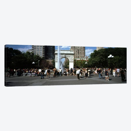 Tourists at a parkWashington Square Arch, Washington Square Park, Manhattan, New York City, New York State, USA Canvas Print #PIM7639} by Panoramic Images Canvas Art