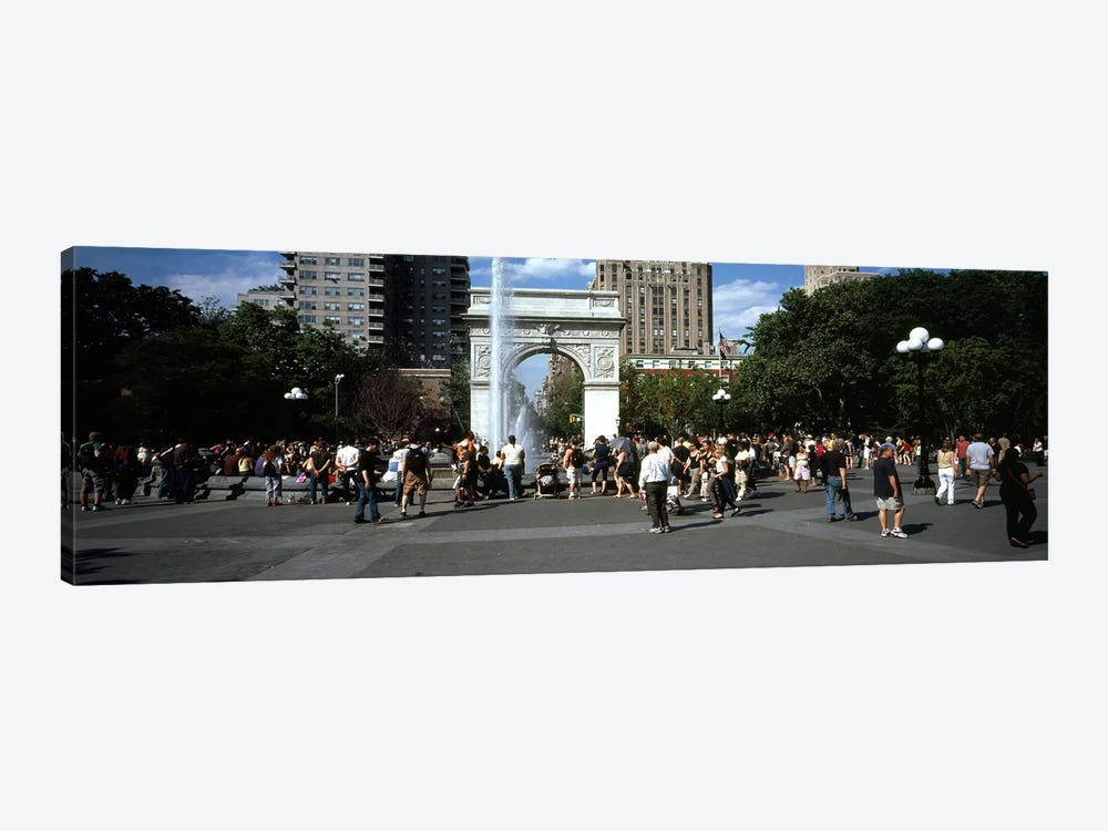 Tourists at a parkWashington Square Arch, Washington Square Park, Manhattan, New York City, New York State, USA by Panoramic Images 1-piece Canvas Art