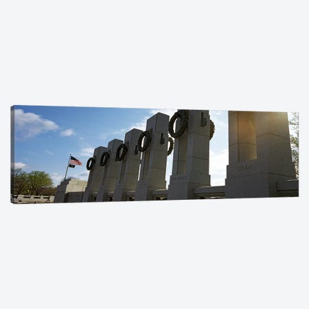 Colonnade in a war memorial, National World War II Memorial, Washington DC, USA Canvas Print #PIM7654} by Panoramic Images Canvas Art Print