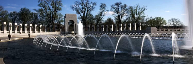 Fountains at a war memorial, National World War II Memorial, Washington DC, USA