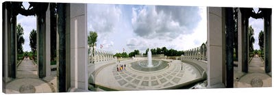 360 degree view of a war memorial, National World War II Memorial, Washington DC, USA Canvas Art Print - Fountain Art