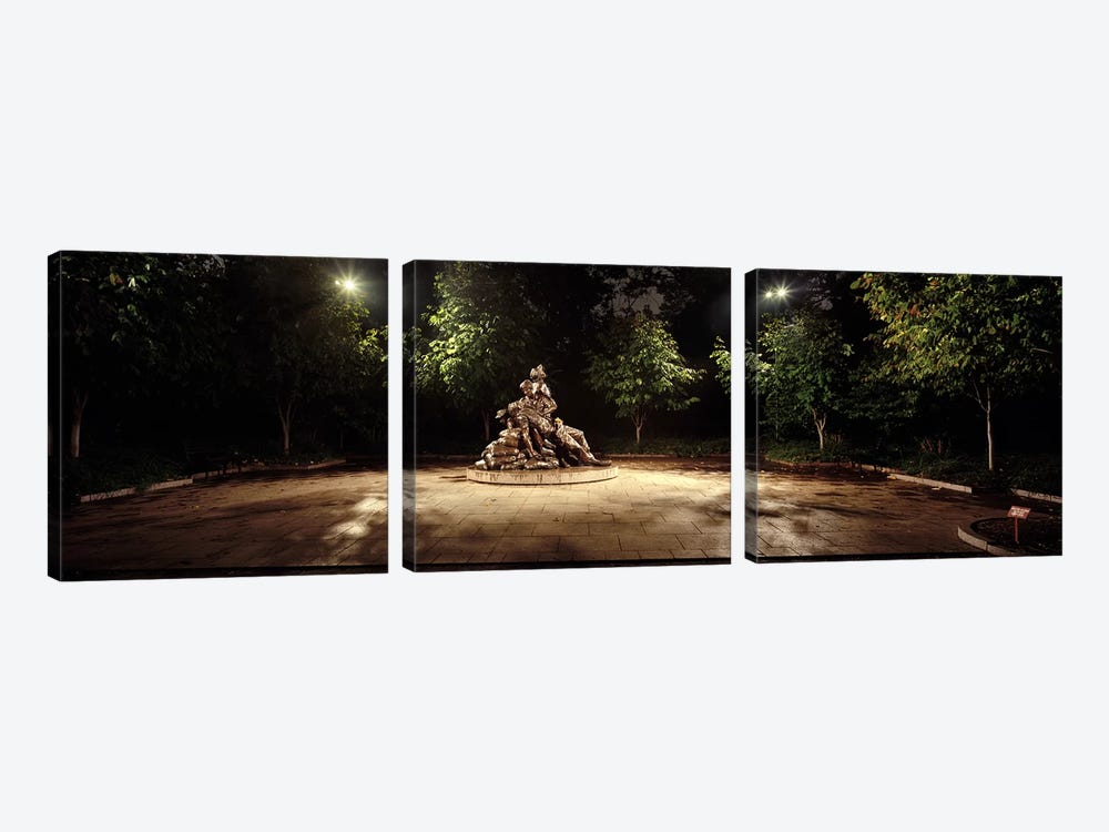 Sculpture in a memorial, Vietnam Women's Memorial, Washington DC, USA by Panoramic Images 3-piece Canvas Wall Art