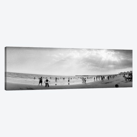Tourists on the beach, Coney Island, Brooklyn, New York City, New York State, USA Canvas Print #PIM7669} by Panoramic Images Canvas Print