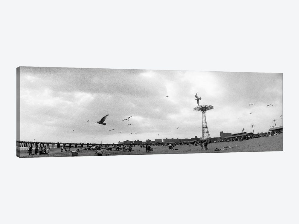 Tourists on the beach, Coney Island, Brooklyn, New York City, New York State, USA #2 by Panoramic Images 1-piece Canvas Art Print
