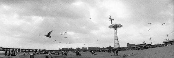 Brooklyn: Tourists on the beach, Coney Island, Brooklyn, New York City, New York State, USA #2 by Panoramic Images