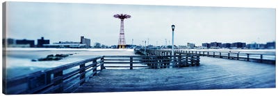City in winter, Coney Island, Brooklyn, New York City, New York State, USA Canvas Art Print - Snowscape Art