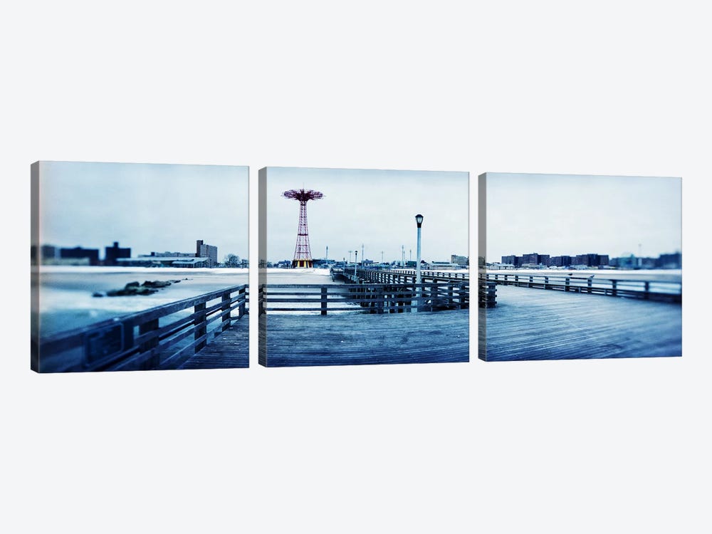 City in winter, Coney Island, Brooklyn, New York City, New York State, USA by Panoramic Images 3-piece Canvas Artwork