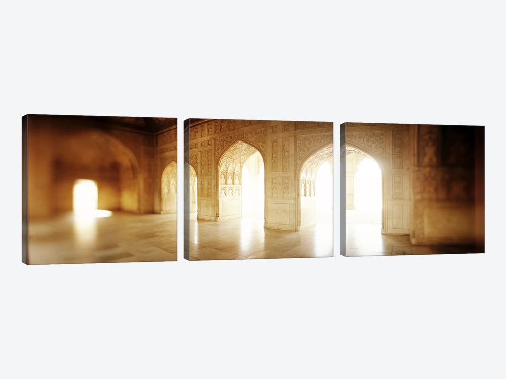 Interiors of a hall, Agra Fort, Agra, Uttar Pradesh, India by Panoramic Images 3-piece Canvas Art