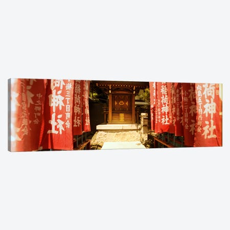 Flag-Line Entrway To A Shrine, Tokyo Prefecture, Kanto Region, Honshu, Japan Canvas Print #PIM7677} by Panoramic Images Canvas Art Print