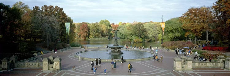 Tourists in a park, Bethesda Fountain, Central Park, Manhattan, New York City, New York State, USA