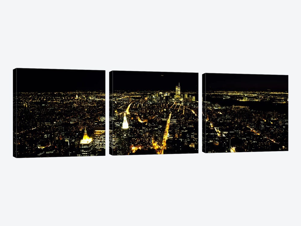Aerial view of a city, New York City, New York State, USA #2 by Panoramic Images 3-piece Art Print
