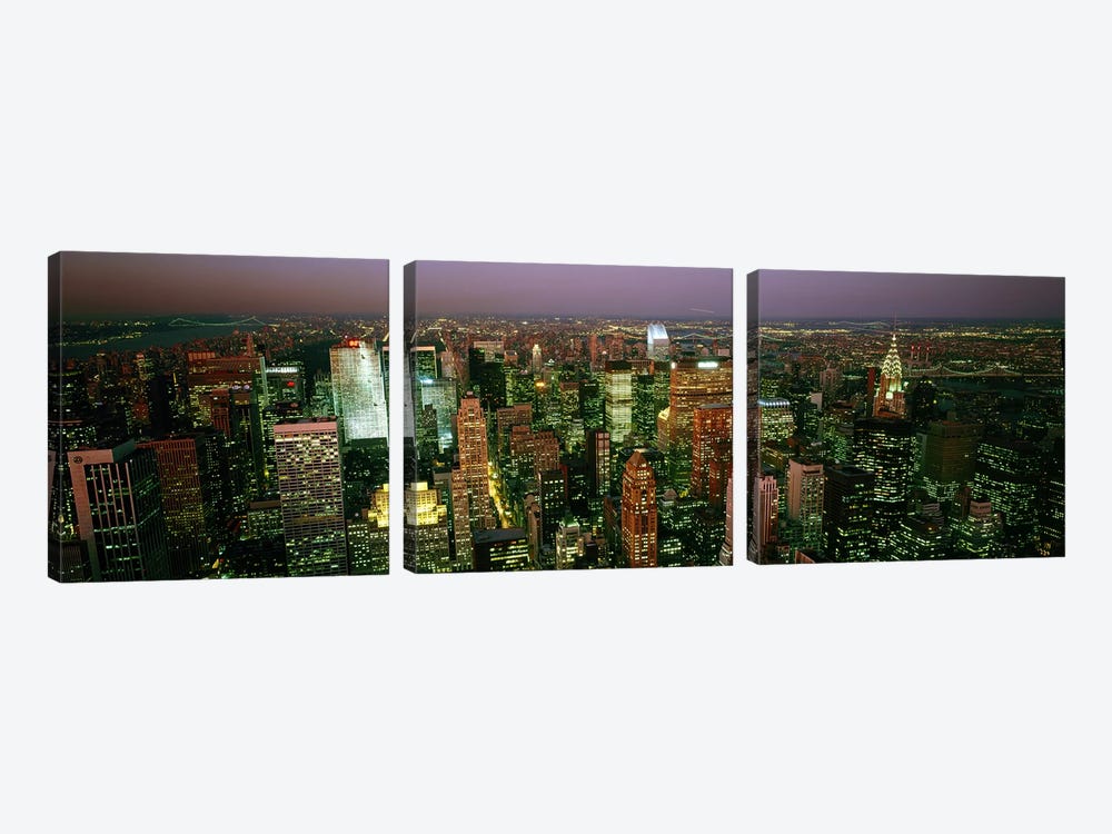 Aerial view of a city, New York City, New York State, USA #3 by Panoramic Images 3-piece Canvas Artwork