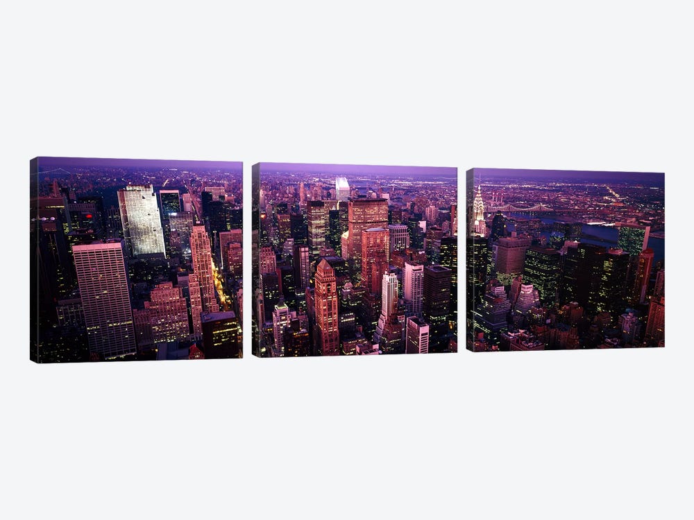 Aerial view of a cityManhattan, New York City, New York State, USA by Panoramic Images 3-piece Canvas Art Print