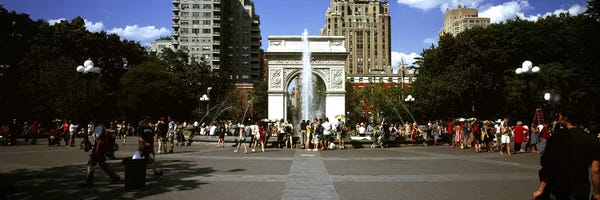 City Parks: Tourists at a park, Washington Square Arch, Washington Square Park, Manhattan, New York City, New York State, USA #2 by Panoramic Images