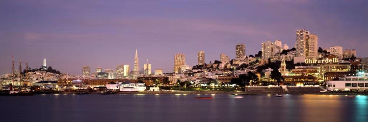 Sea with a city in the background, Coit Tower, Ghirardelli Square, San Francisco, California, USA #2