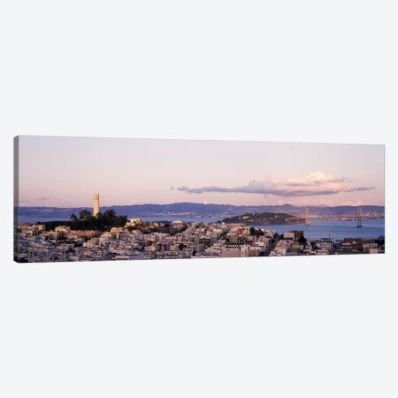 High angle view of a city, Coit Tower, Telegraph Hill, San Francisco, California, USA Canvas Print #PIM7721} by Panoramic Images Canvas Wall Art