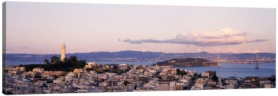 High angle view of a city, Coit Tower, Telegraph Hill, San Francisco, California, USA Canvas Art Print - San Francisco Skylines