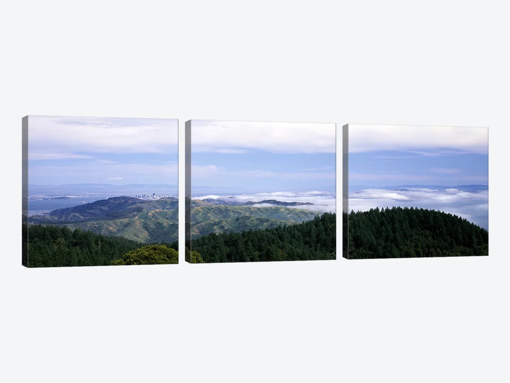 View of San Francisco from Mt Tamalpais, Marin County, California, USA by Panoramic Images 3-piece Canvas Art