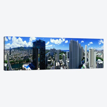 360 degree view of a city, Waikiki Beach, Oahu, Honolulu, Hawaii, USA Canvas Print #PIM7739} by Panoramic Images Art Print