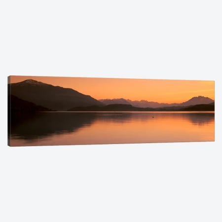 Lake Zug in the Evening Mt Rigi & Mt Pilatus Switzerland Canvas Print #PIM773} by Panoramic Images Canvas Artwork