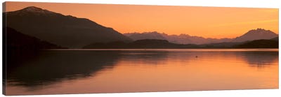 Lake Zug in the Evening Mt Rigi & Mt Pilatus Switzerland Canvas Art Print