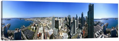 360 degree view of a city, San Diego, California, USA Canvas Art Print - San Diego Art