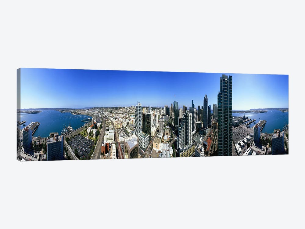 360 degree view of a city, San Diego, California, USA 1-piece Canvas Print