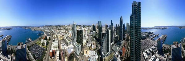 San Diego Skylines: 360 degree view of a city, San Diego, California, USA by Panoramic Images