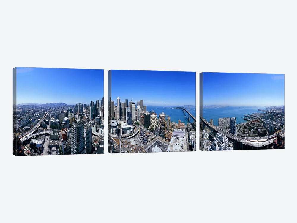 360 degree view of a city, Rincon Hill, San Francisco, California, USA by Panoramic Images 3-piece Canvas Artwork