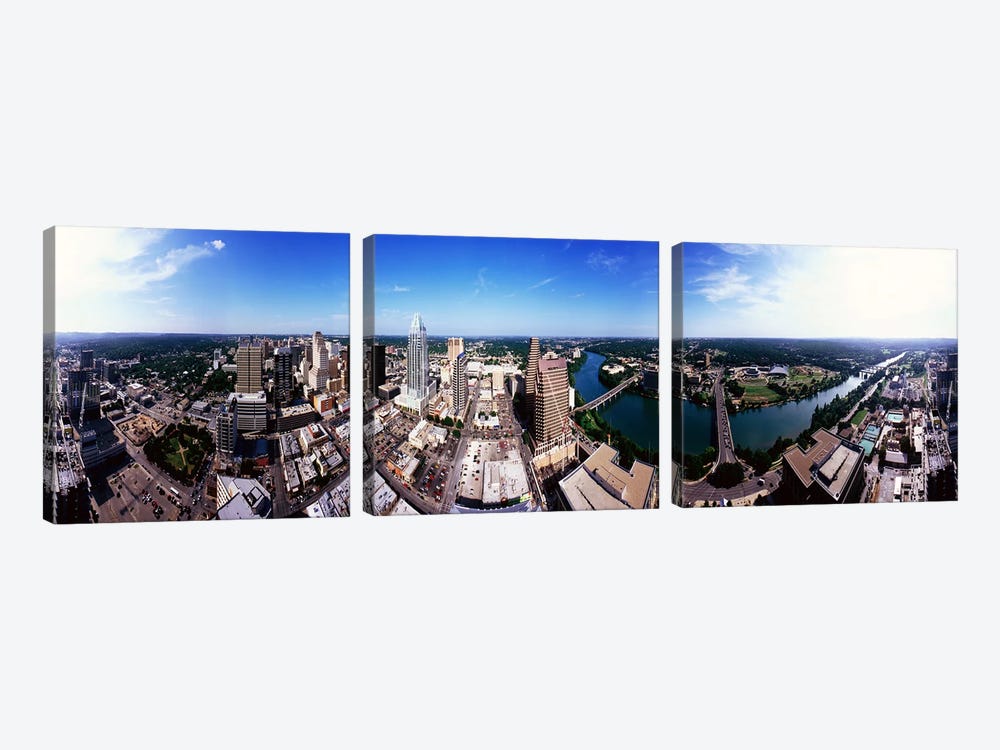 360 degree view of a city, Austin, Travis county, Texas, USA by Panoramic Images 3-piece Canvas Print