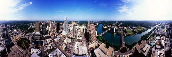 Austin Skylines: 360 degree view of a city, Austin, Travis county, Texas, USA by Panoramic Images